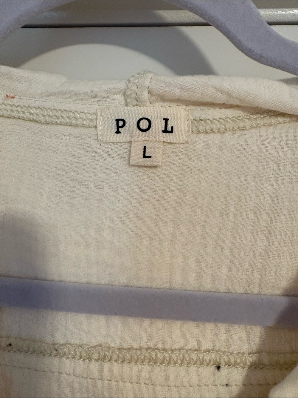 NWOT POL Cream Hooded Tunic with Pink Floral Embroidery - Picture 3 of 3